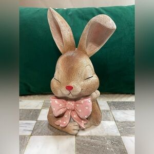 Adorable Bunny Figurine with Pink Bow viral sold out Easter resting bunny